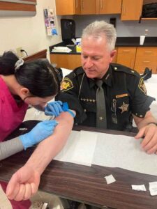 Blood draw training at NUHS