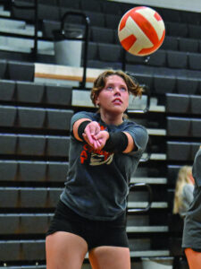 Lady Cat spikers take instruction from Bowling Green volleyball coach and alumni during high school camp